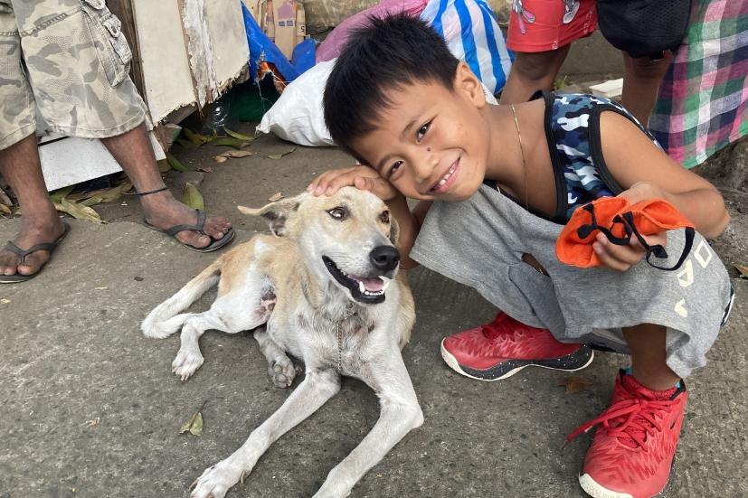 Mathew and his dog Chuhay in Manila