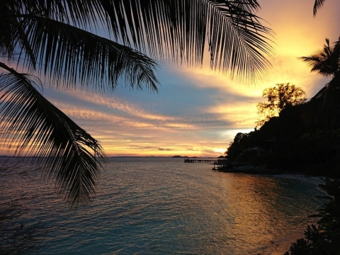 Sunset at one of Batu Batu’s beaches. The peaceful beauty on the island felt surreal as the pandemic worsened around the world. Photos from Tanya Leibrick/Tengah Island Conservation