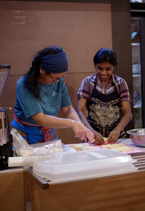 Grace and An make submarine rolls. An loves to bake but this is her first time making bread from scratch